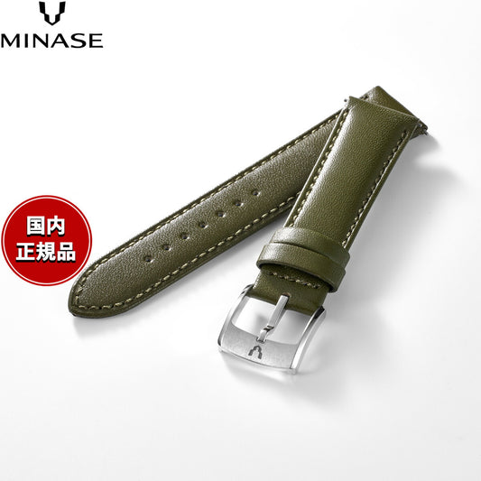 ミナセ MINASE 腕時計 替えバンド ベルト ストラップ メンズ MASTER CRAFT M3 マスタークラフト M3 スムースレザー オリーブ11 M3M3-VOL