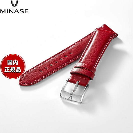 ミナセ MINASE 腕時計 替えバンド ベルト ストラップ メンズ MASTER CRAFT M3 マスタークラフト M3 スムースレザー 赤8 M3M3-VRE