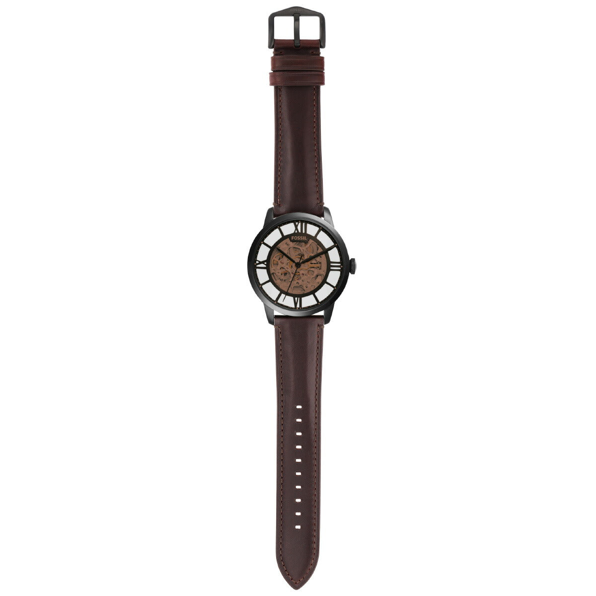 フォッシル FOSSIL 腕時計 メンズ 自動巻き TOWNSMAN オートマティック ダークブラウン レザーウォッチ ME3098