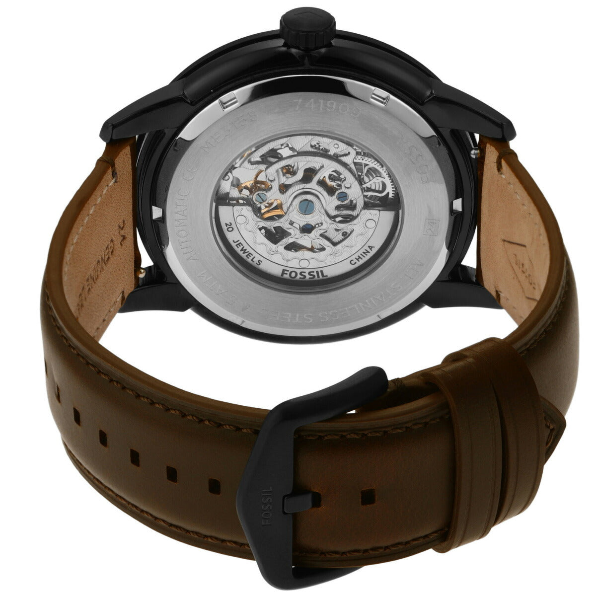 フォッシル FOSSIL 腕時計 メンズ 自動巻き TOWNSMAN 48mm ブラウンレザーウォッチ ME3155