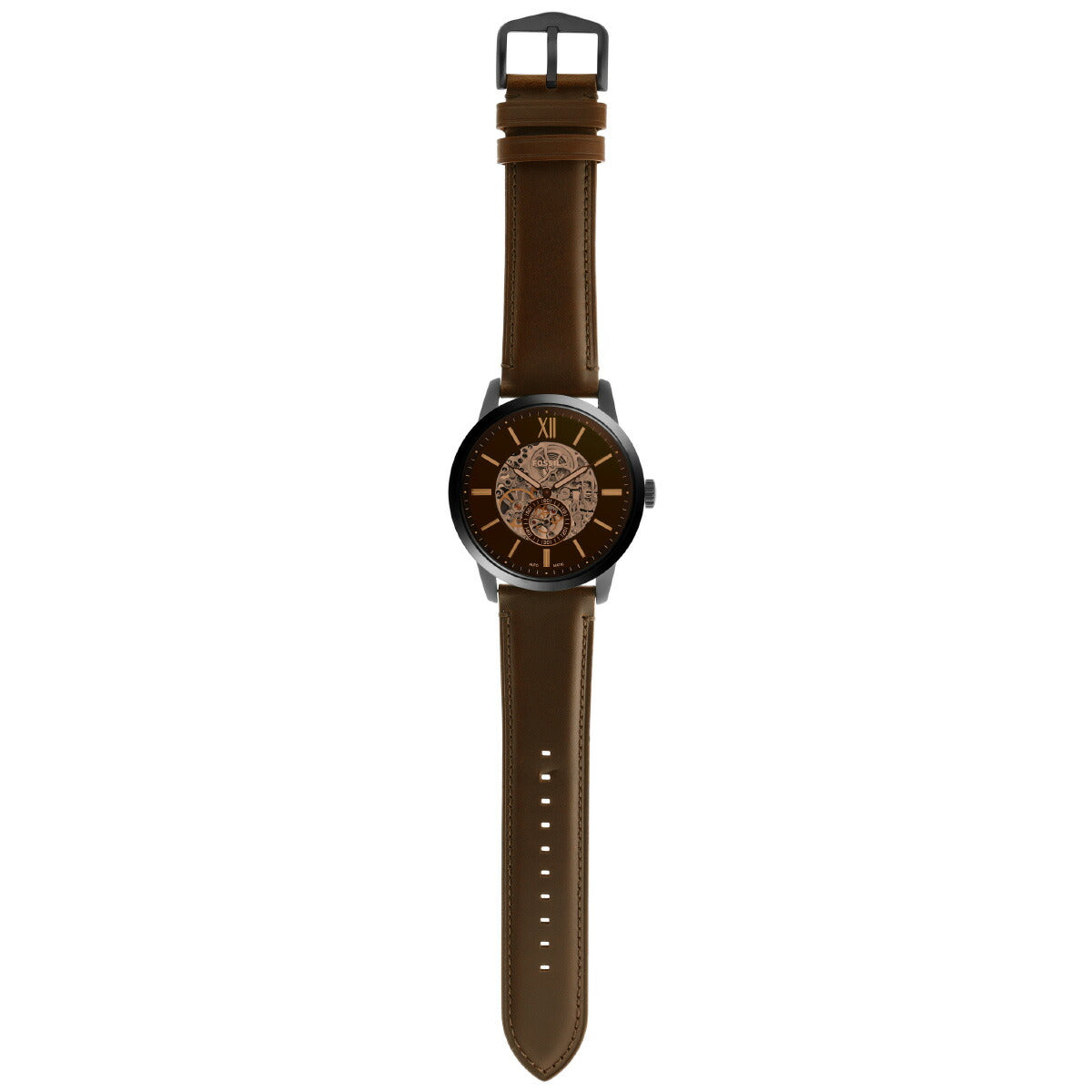フォッシル FOSSIL 腕時計 メンズ 自動巻き TOWNSMAN 48mm ブラウンレザーウォッチ ME3155