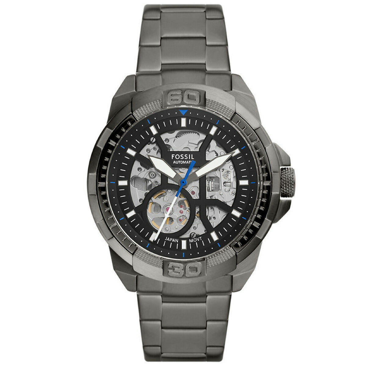 フォッシル FOSSIL 腕時計 メンズ 自動巻き BRONSON オートマティック スモーク ステンレススチールウォッチ ME3218