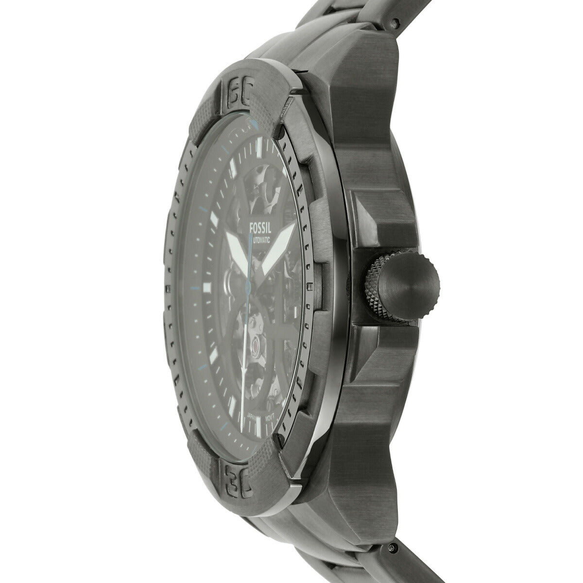 フォッシル FOSSIL 腕時計 メンズ 自動巻き BRONSON オートマティック スモーク ステンレススチールウォッチ ME3218