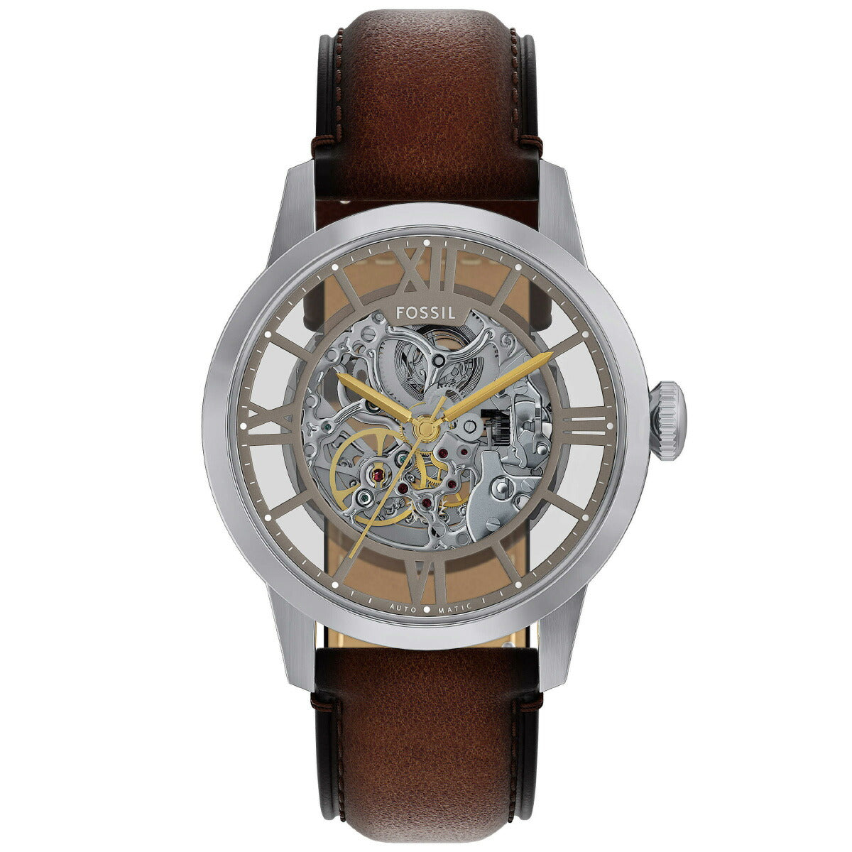 フォッシル FOSSIL 腕時計 自動巻き メンズ TOWNSMAN オートマティック ブラウン レザーウォッチ ME3270【2025 新作】