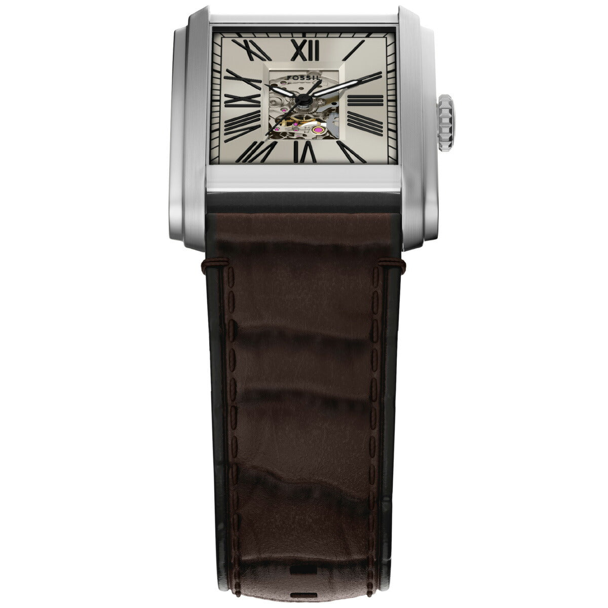 フォッシル FOSSIL 腕時計 自動巻き メンズ CARRAWAY オートマティック ブラウン クロコレザーウォッチ ME3272【2025 新作】