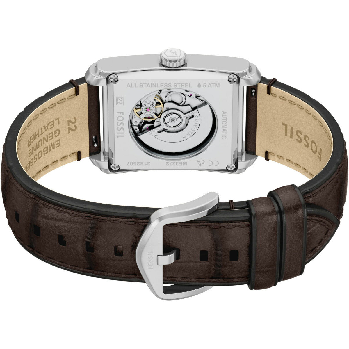 フォッシル FOSSIL 腕時計 自動巻き メンズ CARRAWAY オートマティック ブラウン クロコレザーウォッチ ME3272【2025 新作】