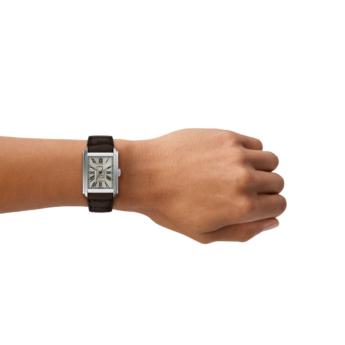 フォッシル FOSSIL 腕時計 自動巻き メンズ CARRAWAY オートマティック ブラウン クロコレザーウォッチ ME3272【2025 新作】