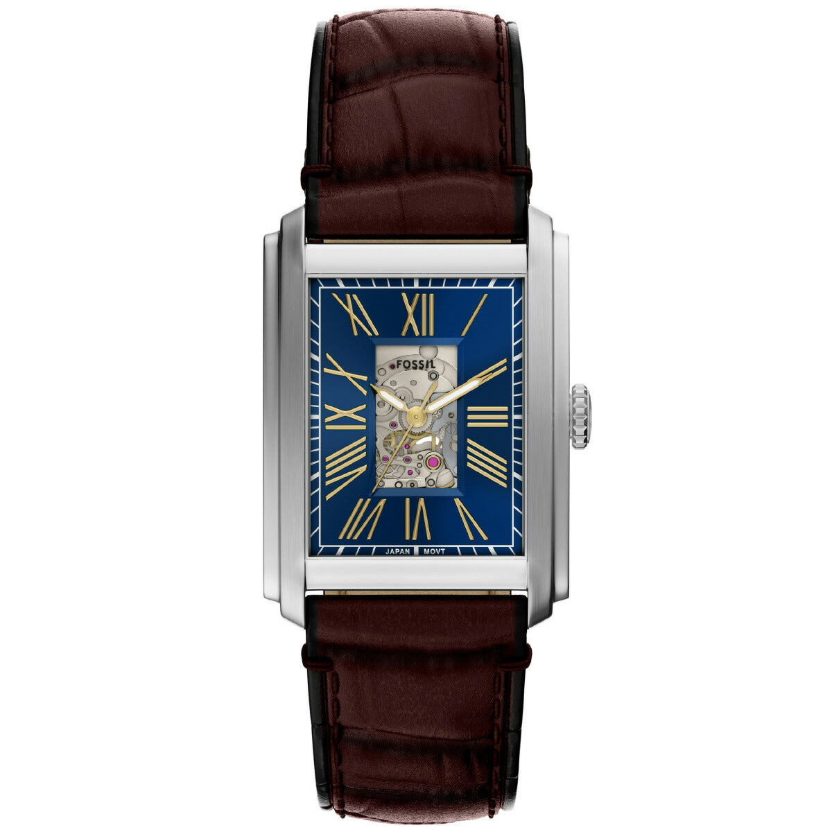 フォッシル FOSSIL 腕時計 自動巻き メンズ CARRAWAY オートマティック ブラウン クロコレザーウォッチ ME3273