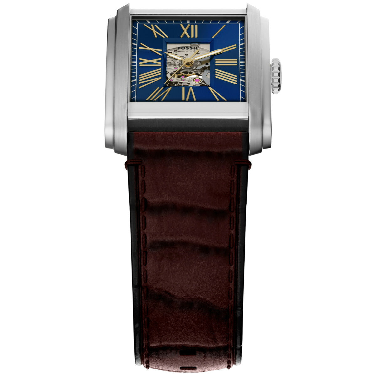 フォッシル FOSSIL 腕時計 自動巻き メンズ CARRAWAY オートマティック ブラウン クロコレザーウォッチ ME3273