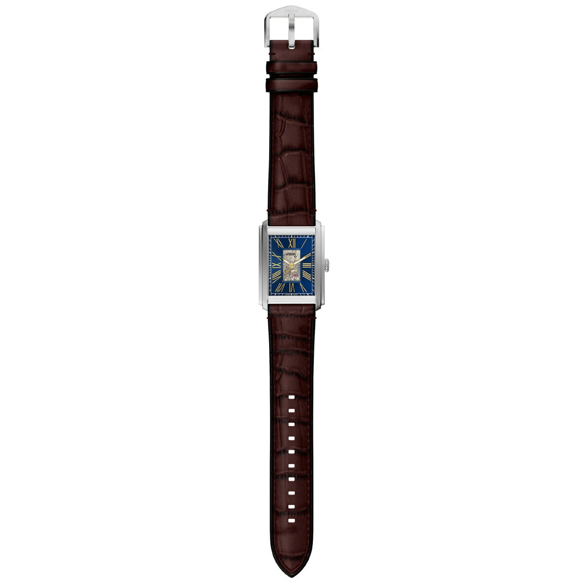 フォッシル FOSSIL 腕時計 自動巻き メンズ CARRAWAY オートマティック ブラウン クロコレザーウォッチ ME3273