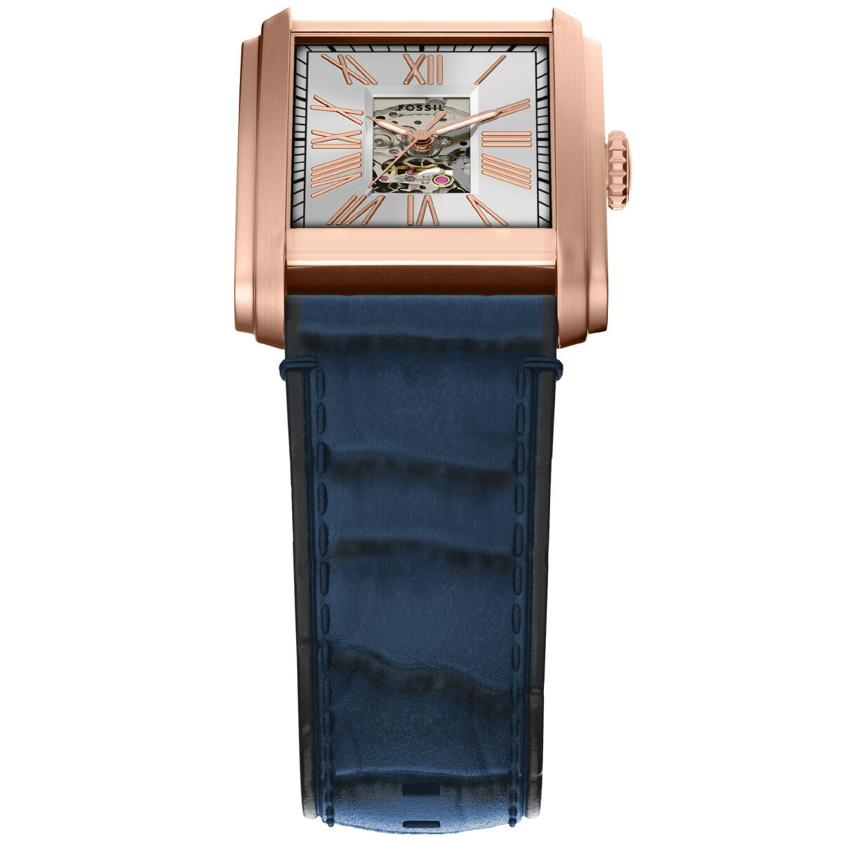 フォッシル FOSSIL 腕時計 自動巻き メンズ CARRAWAY オートマティック ブルー クロコレザーウォッチ ME3274