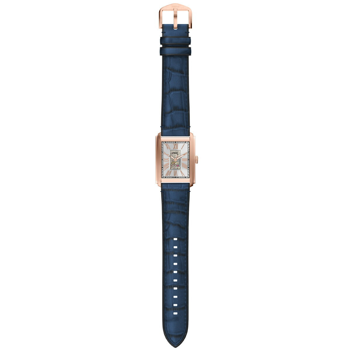 フォッシル FOSSIL 腕時計 自動巻き メンズ CARRAWAY オートマティック ブルー クロコレザーウォッチ ME3274