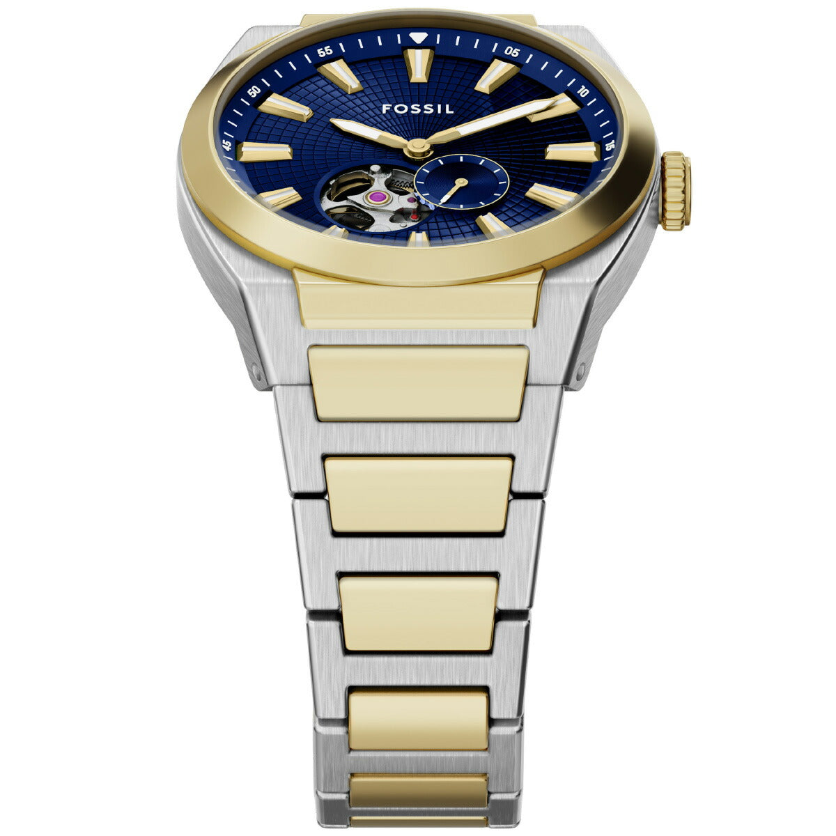 フォッシル FOSSIL 腕時計 自動巻き メンズ EVERETT オートマティック ツートーン ステンレススチールウォッチ ME3275【2025 新作】