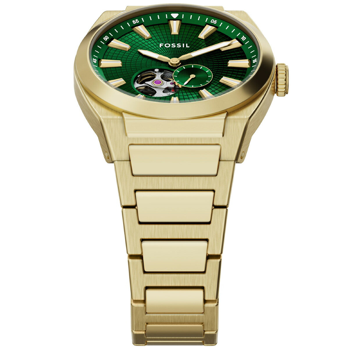 フォッシル FOSSIL 腕時計 自動巻き メンズ EVERETT オートマティック ゴールドトーン ステンレススチールウォッチ ME3276【2025 新作】