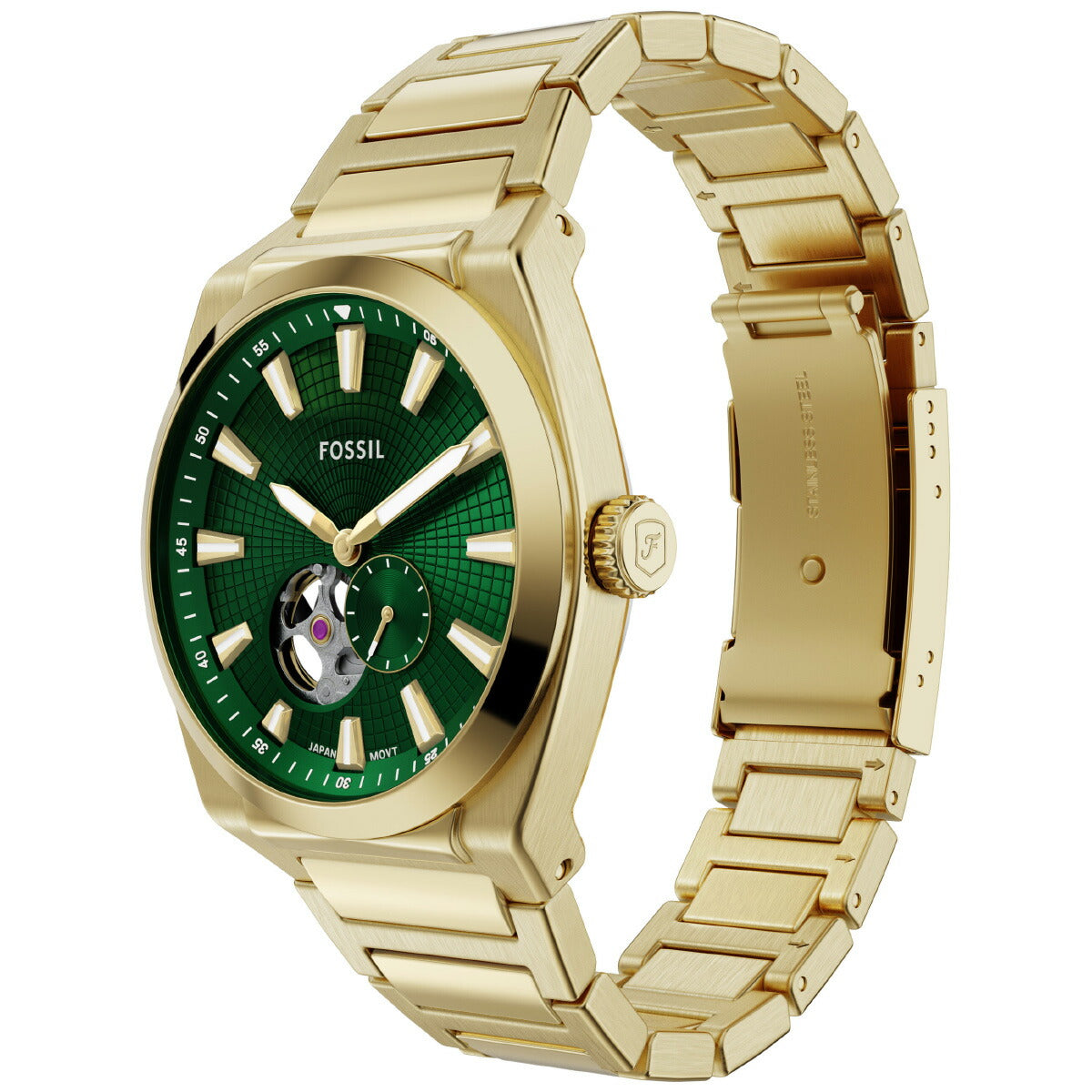 フォッシル FOSSIL 腕時計 自動巻き メンズ EVERETT オートマティック ゴールドトーン ステンレススチールウォッチ ME3276【2025 新作】