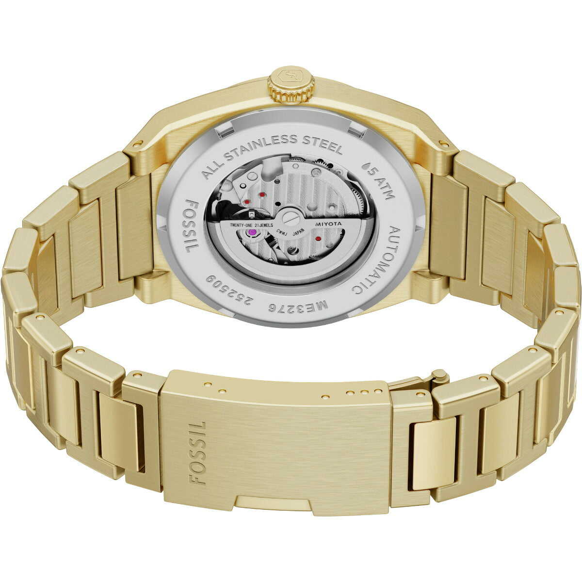 フォッシル FOSSIL 腕時計 自動巻き メンズ EVERETT オートマティック ゴールドトーン ステンレススチールウォッチ ME3276【2025 新作】