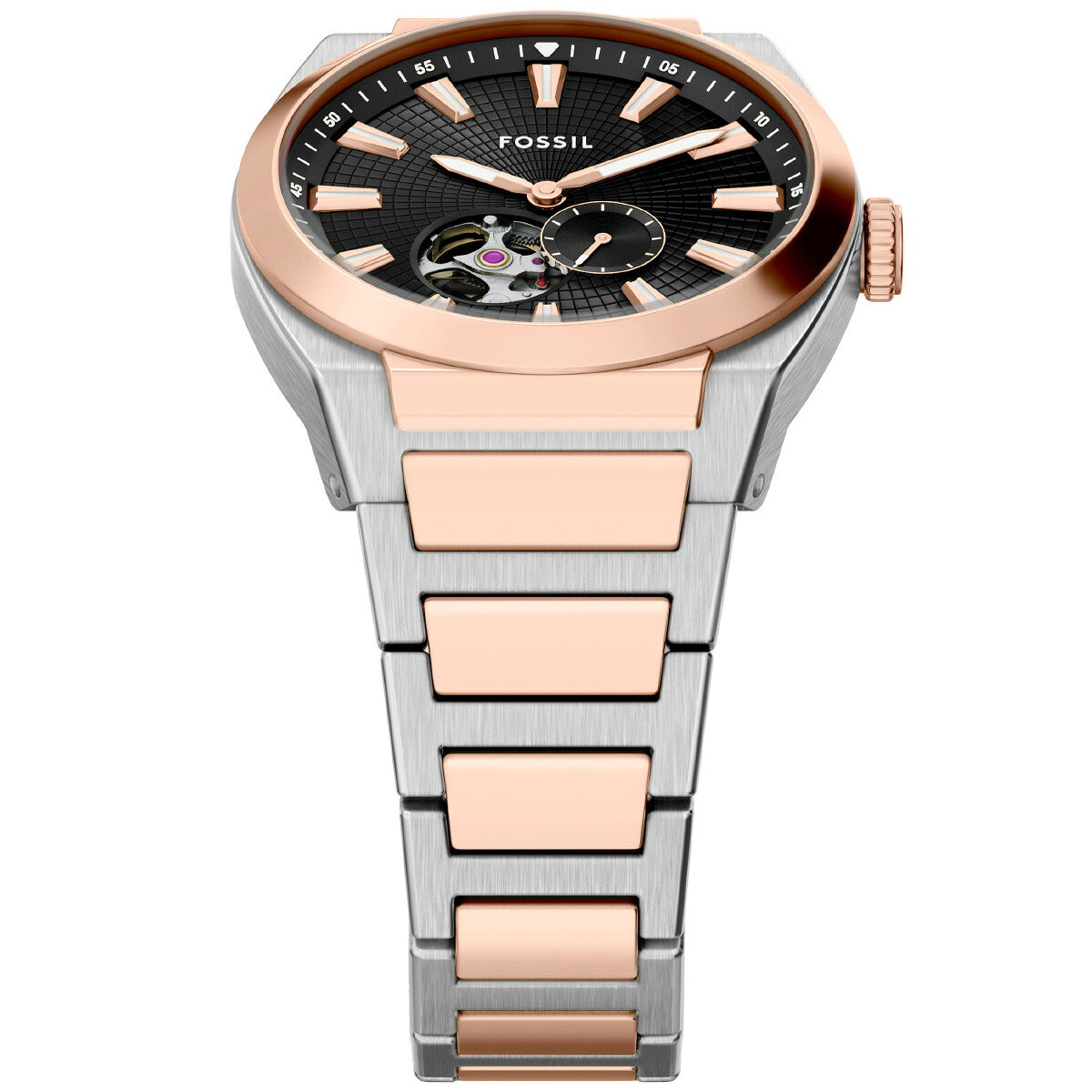 フォッシル FOSSIL 腕時計 自動巻き メンズ EVERETT オートマティック ツートーン ステンレススチールウォッチ ME3277