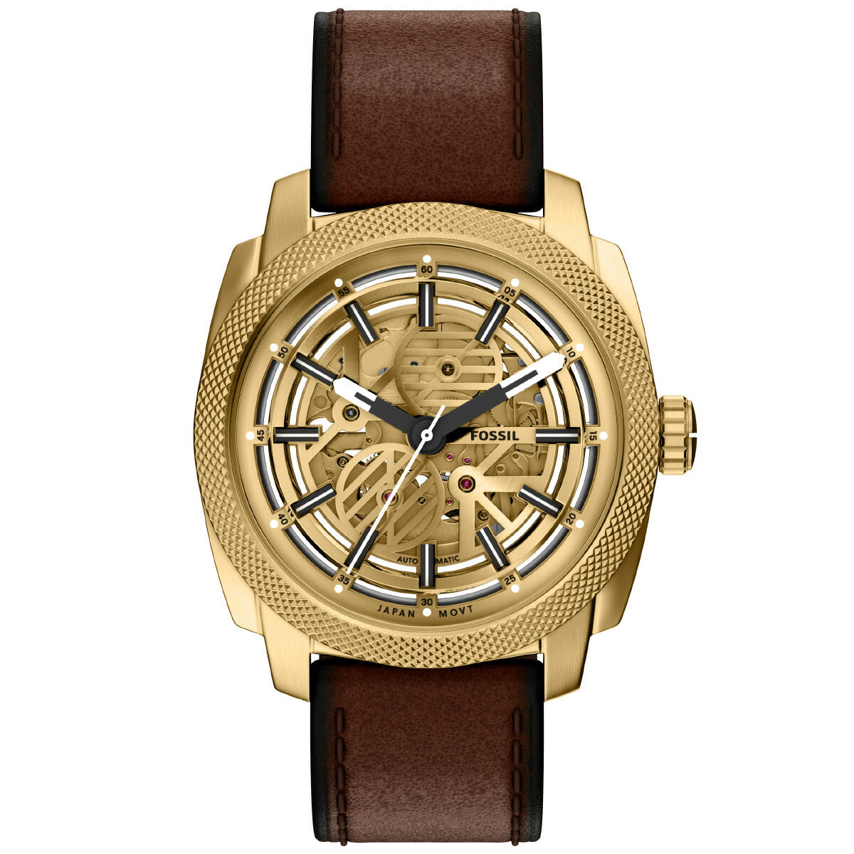 フォッシル FOSSIL 腕時計 自動巻き メンズ MACHINE オートマティック ブラウン レザー ME3278【2026 新作】