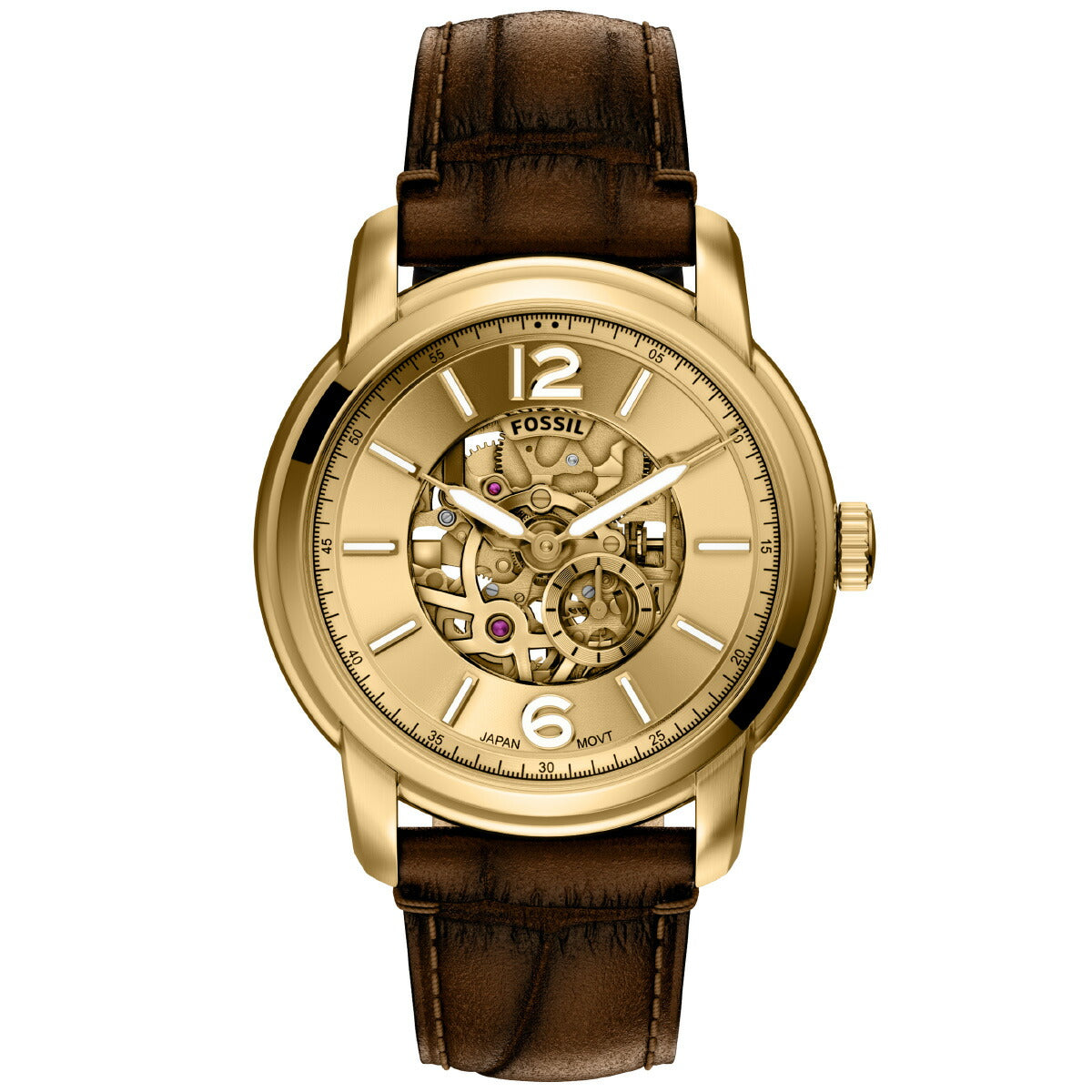 フォッシル FOSSIL 腕時計 自動巻き メンズ FOSSIL HERITAGE オートマティック ブラウン クロコレザー ME3279【2026 新作】
