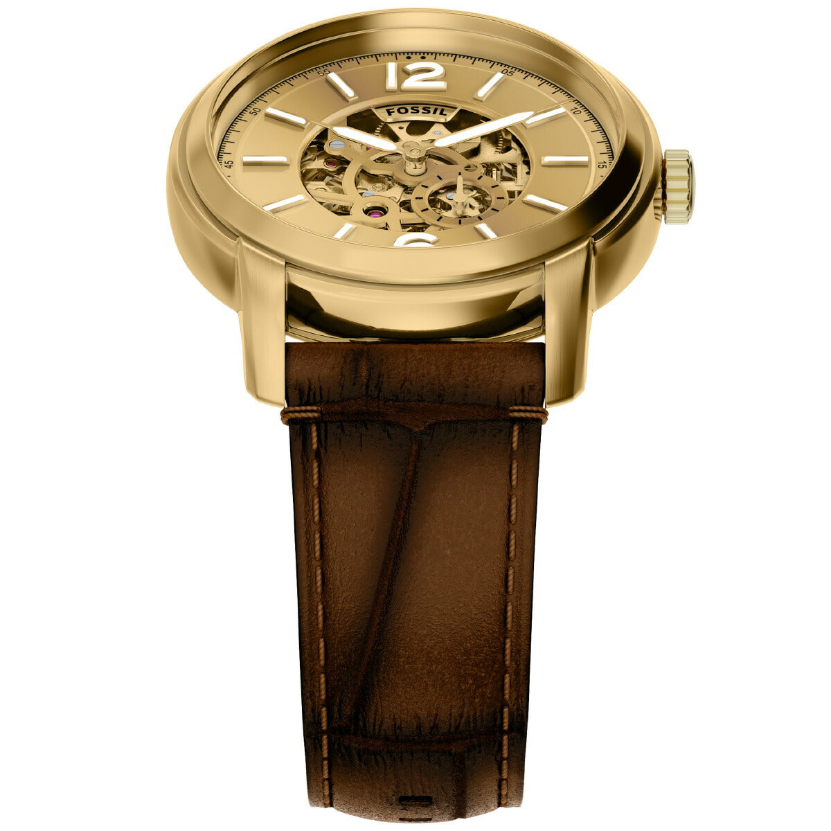 フォッシル FOSSIL 腕時計 自動巻き メンズ FOSSIL HERITAGE オートマティック ブラウン クロコレザー ME3279【2026 新作】