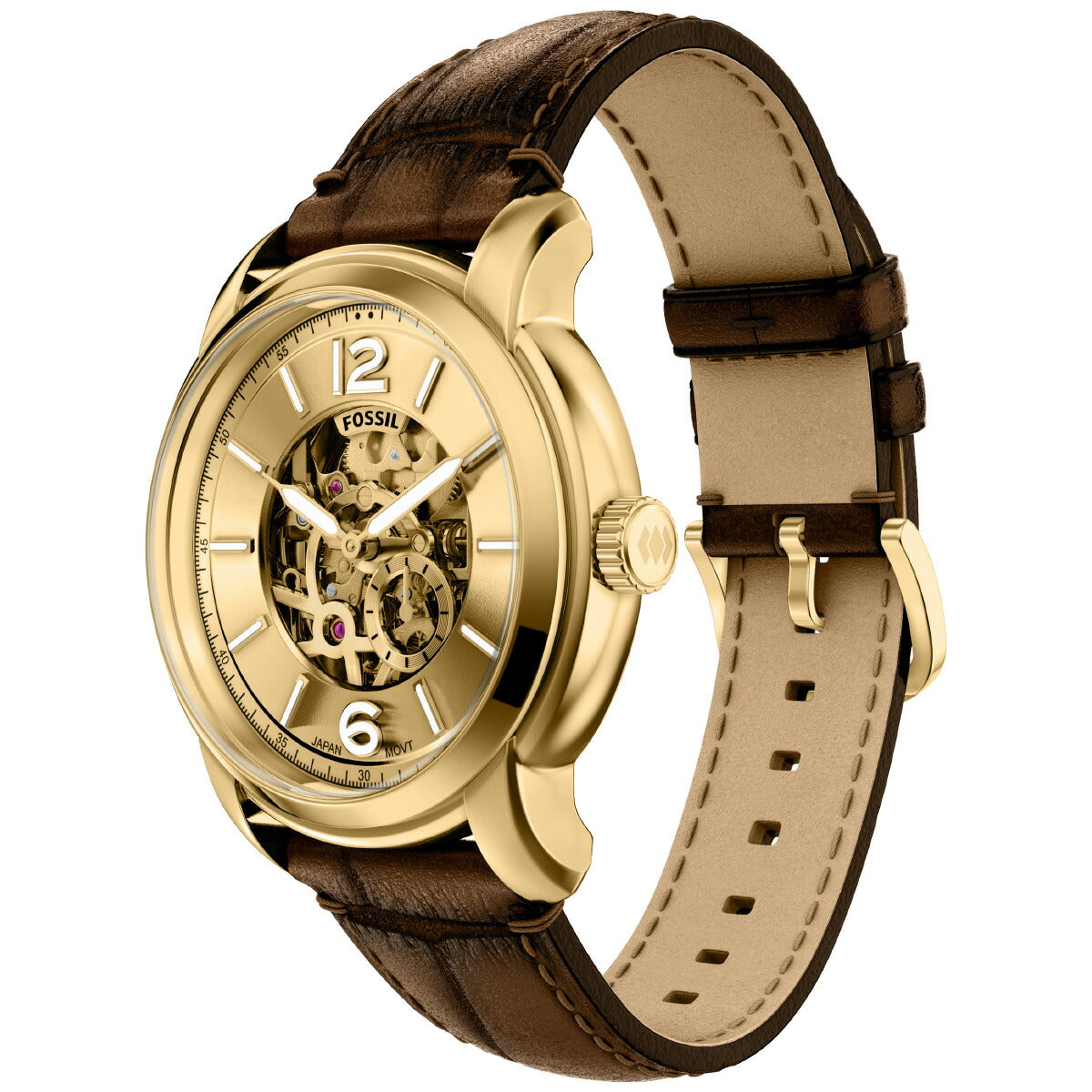 フォッシル FOSSIL 腕時計 自動巻き メンズ FOSSIL HERITAGE オートマティック ブラウン クロコレザー ME3279【2026 新作】