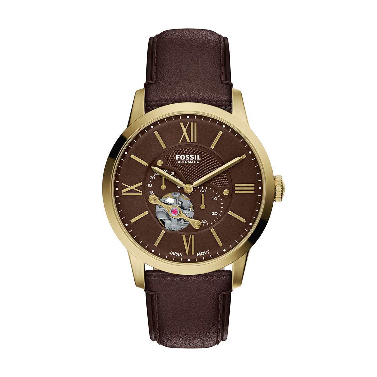 フォッシル FOSSIL 腕時計 メンズ TOWNSMAN アナログ 自動巻き ブラウン レザーウォッチ ME3286【2026新作】