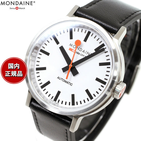 モンディーン MONDAINE 自動巻き 腕時計 メンズ レディース オリジナル オートマティック 41mm ブラックレザー The Original MST.4161B.LB