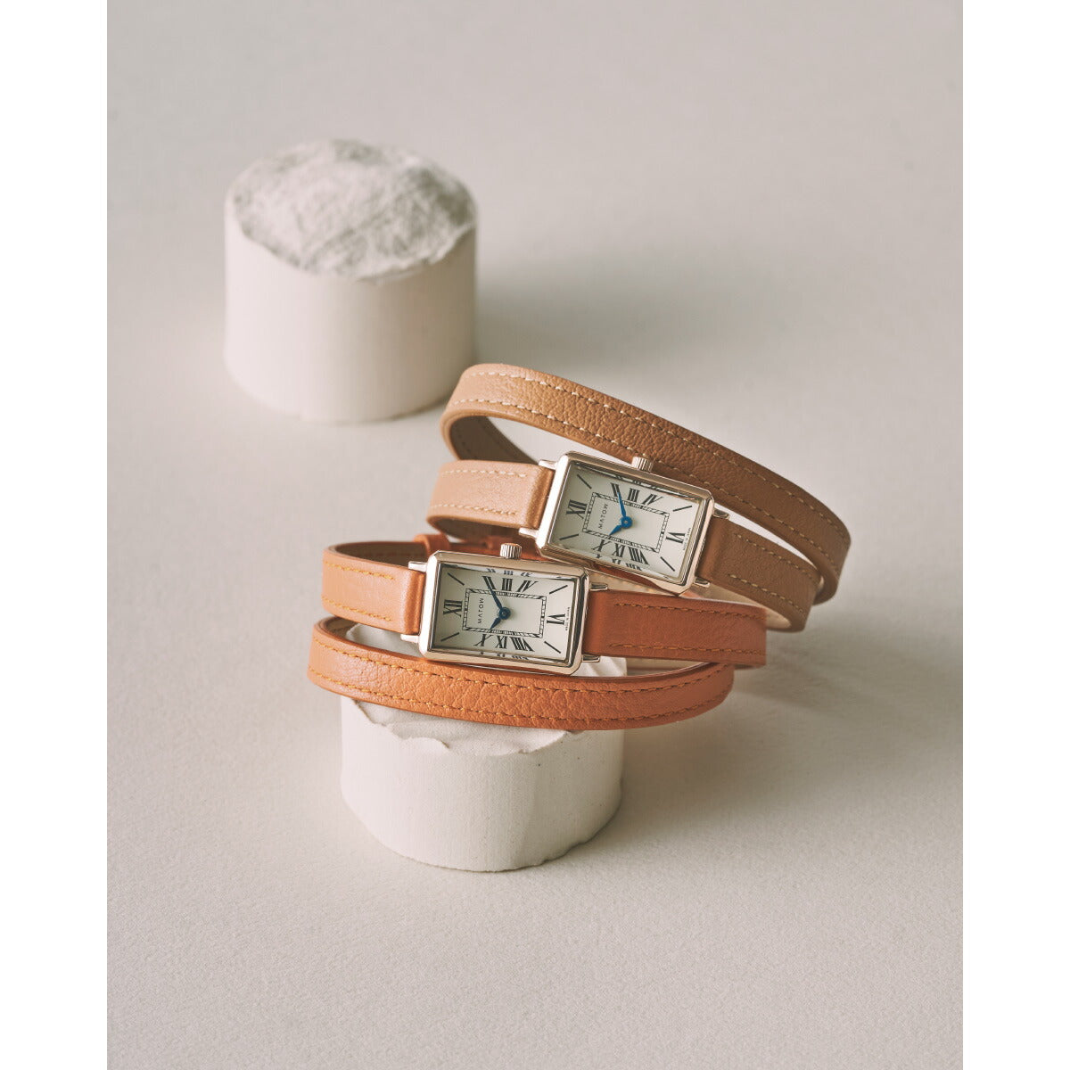 マトウ MATOW 腕時計 レディース Tsuki Collection 月華 げっか スクエア ローズゴールド クリーム ダブルターン ベージュレザー MW003006【2025 新作】
