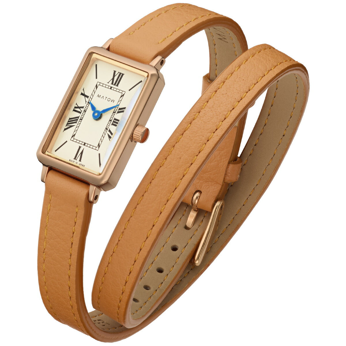マトウ MATOW 腕時計 レディース Tsuki Collection 月華 げっか スクエア ローズゴールド クリーム ダブルターン ベージュレザー MW003006【2025 新作】