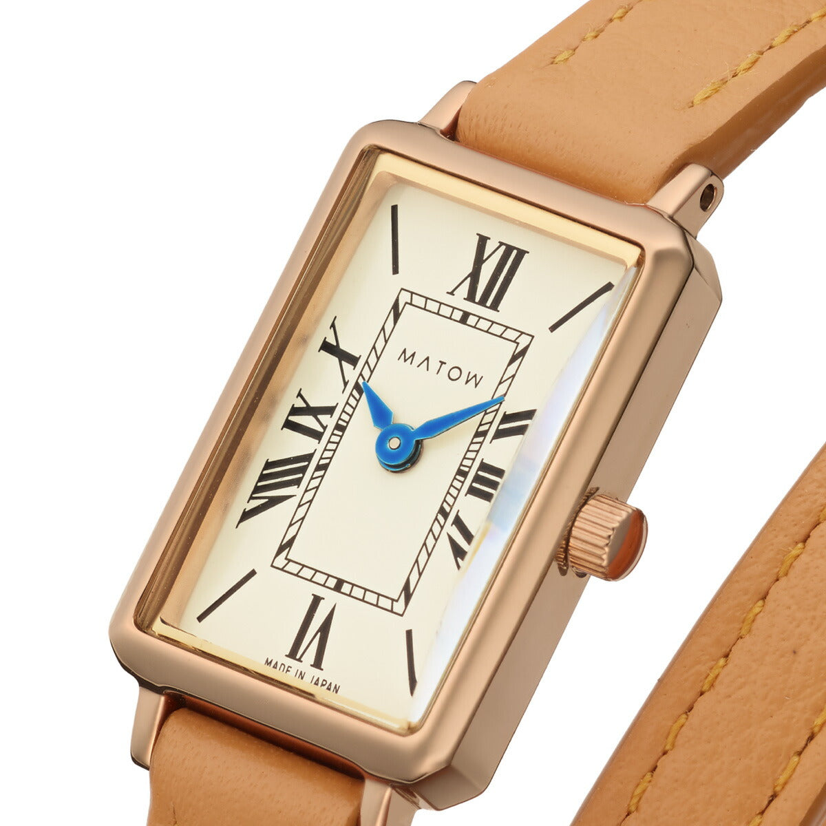 マトウ MATOW 腕時計 レディース Tsuki Collection 月華 げっか スクエア ローズゴールド クリーム ダブルターン ベージュレザー MW003006【2025 新作】