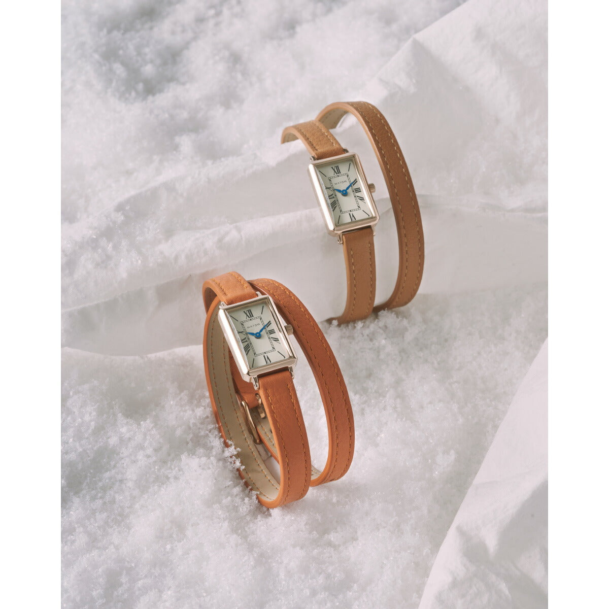 マトウ MATOW 腕時計 レディース Tsuki Collection 月華 げっか スクエア ローズゴールド クリーム ダブルターン ベージュレザー MW003006【2025 新作】