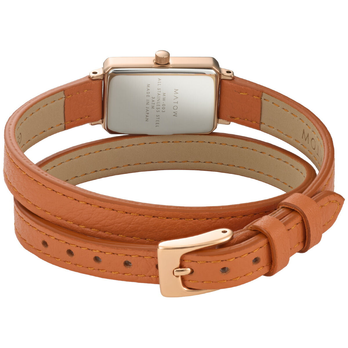 マトウ MATOW 腕時計 レディース Tsuki Collection 月華 げっか スクエア ローズゴールド クリーム ダブルターン オレンジレザー MW003007【2025 新作】