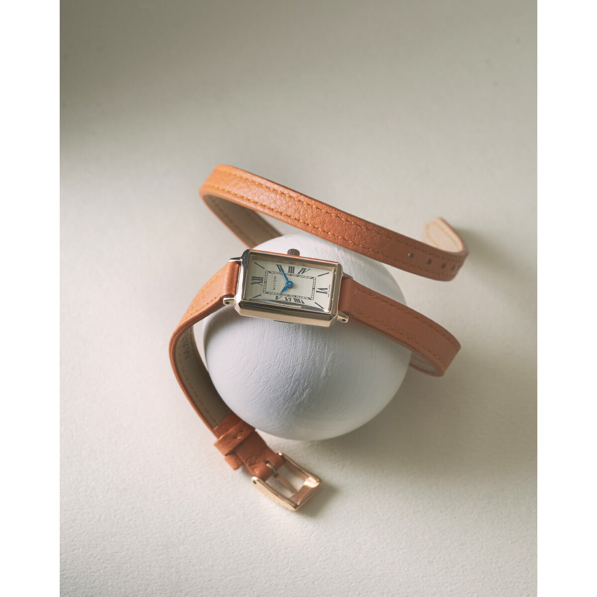 マトウ MATOW 腕時計 レディース Tsuki Collection 月華 げっか スクエア ローズゴールド クリーム ダブルターン オレンジレザー MW003007【2025 新作】