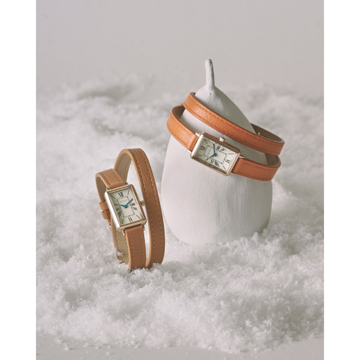 マトウ MATOW 腕時計 レディース Tsuki Collection 月華 げっか スクエア ローズゴールド クリーム ダブルターン オレンジレザー MW003007【2025 新作】