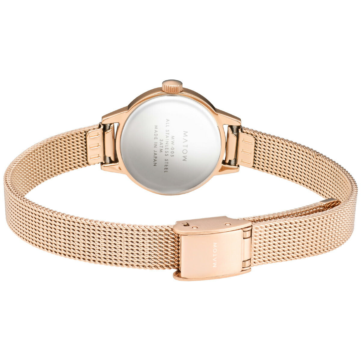 マトウ MATOW 腕時計 レディース Tsuki Collection 清月 せいげつ ラウンド ローズゴールド ホワイト メッシュ MW005006【2025 新作】