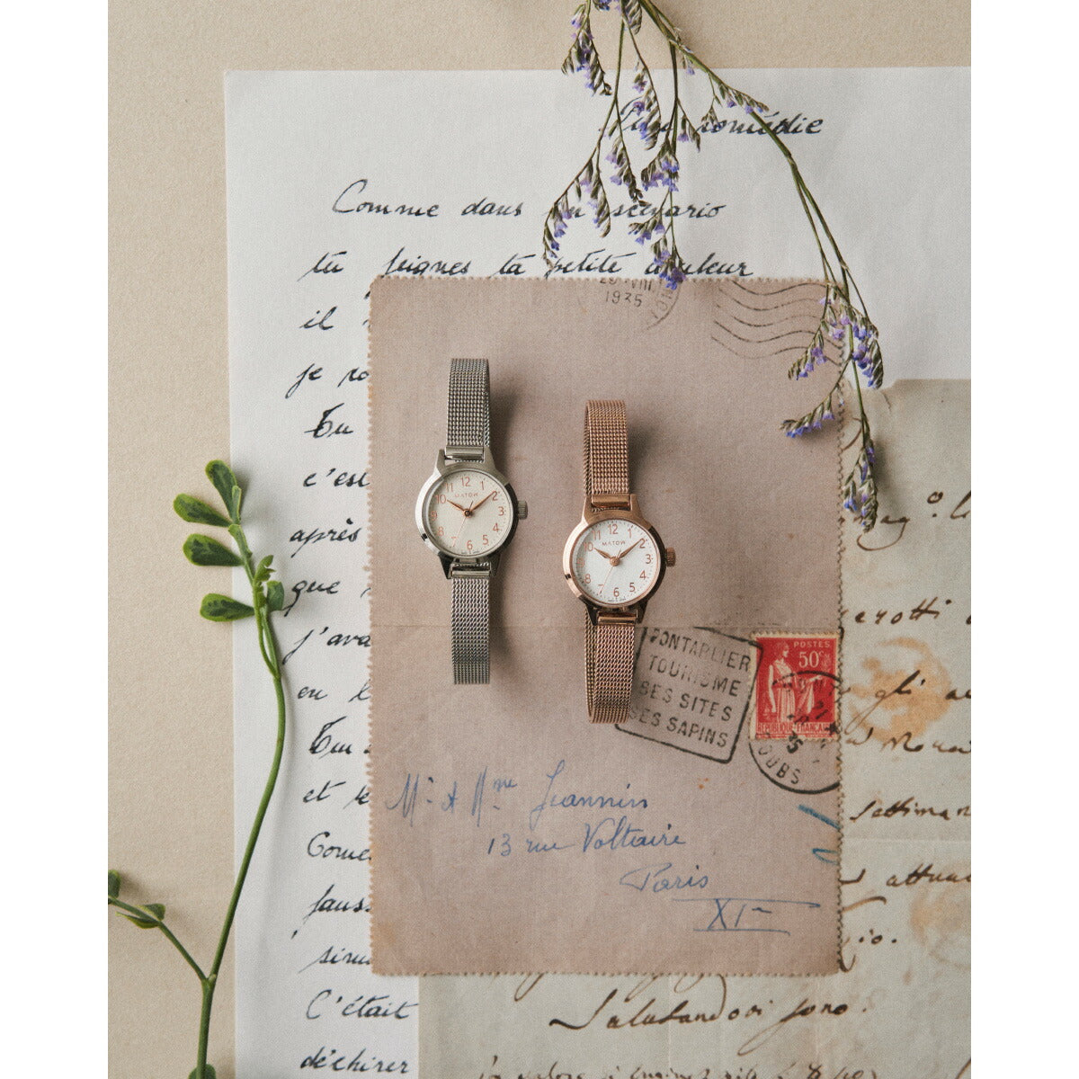 マトウ MATOW 腕時計 レディース Tsuki Collection 清月 せいげつ ラウンド シルバー ホワイト メッシュ MW005007【2025 新作】