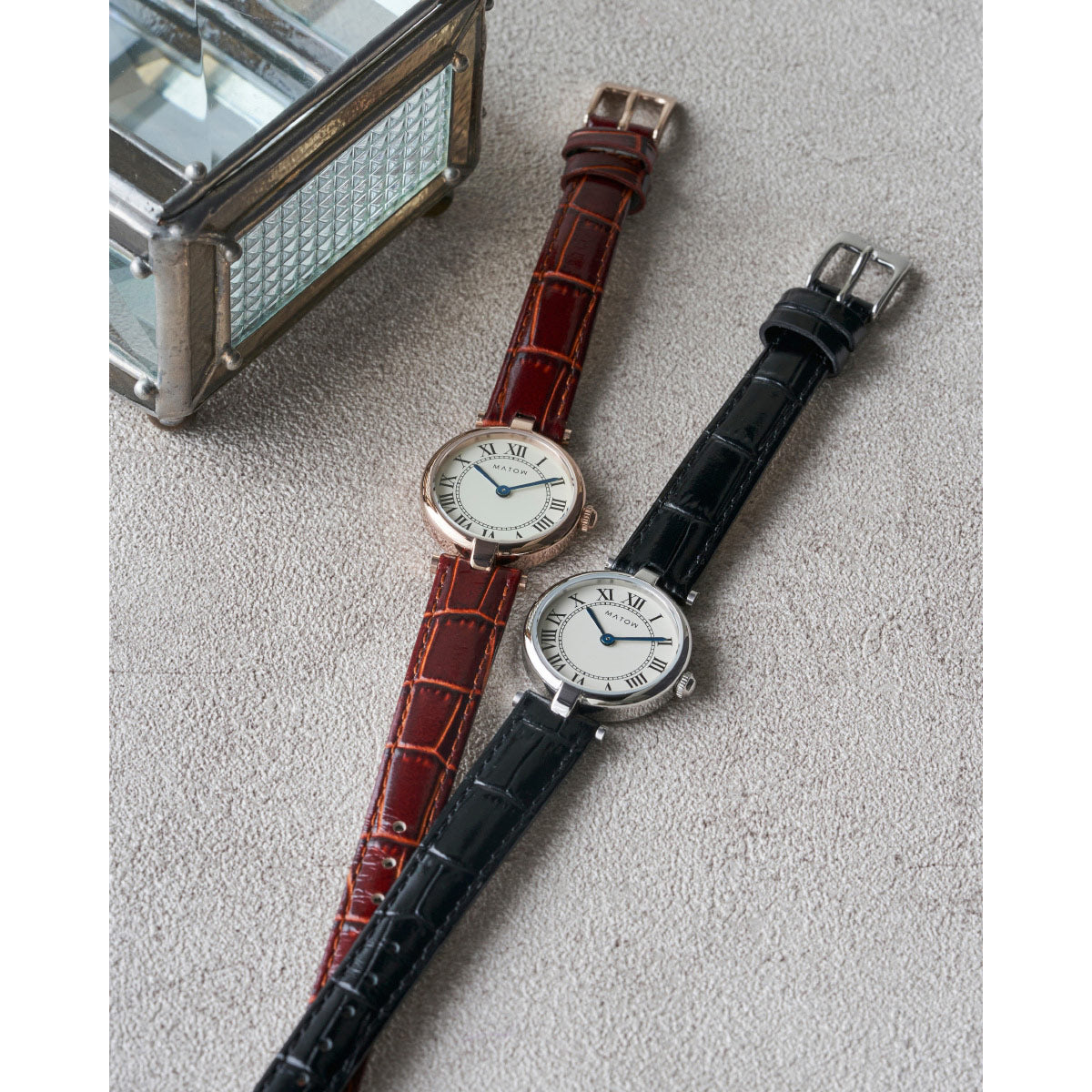 マトウ MATOW 腕時計 レディース Aura アウラ ラウンドシルバー ブラックレザー MW008001【2026 新作】