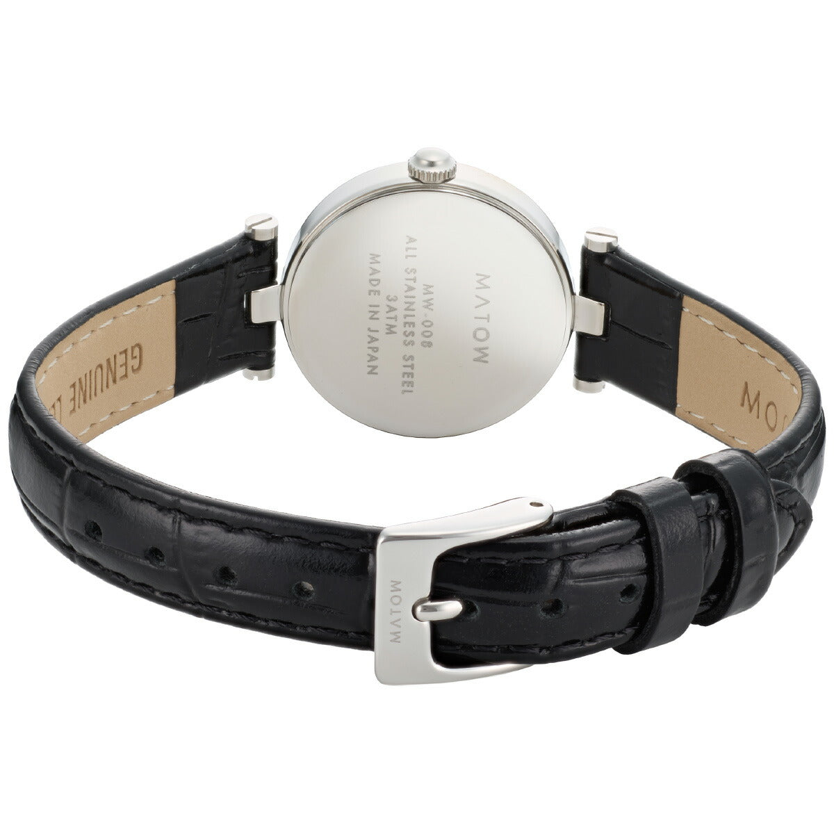 マトウ MATOW 腕時計 レディース Aura アウラ ラウンドシルバー ブラックレザー MW008001【2026 新作】