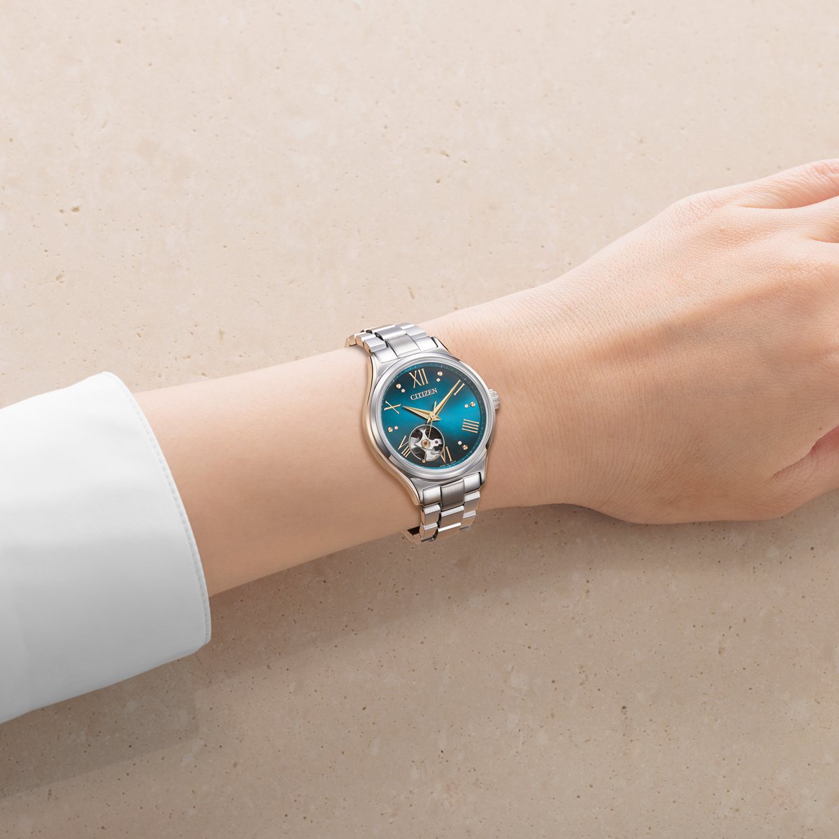 シチズンコレクション CITIZEN COLLECTION 自動巻き オープンハート 金碧珠 限定モデル 腕時計 ペアモデル メンズ レディース NH9111-54L PC1010-52L【2025 新作】