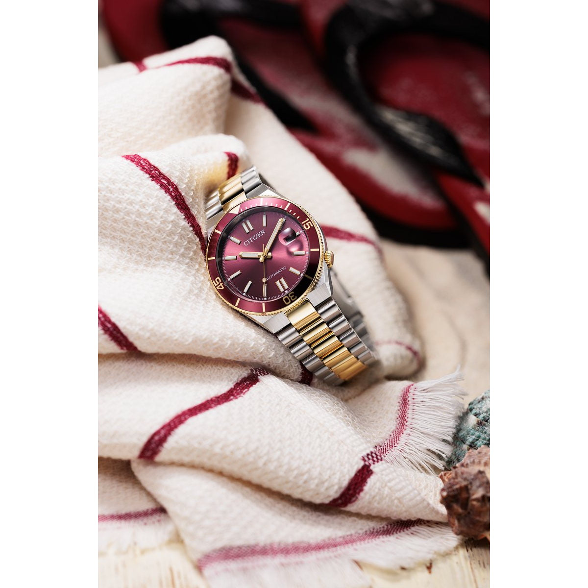 シチズンコレクション CITIZEN COLLECTION メカニカル 自動巻き 機械式 腕時計 メンズ NJ0234-58X TSUYOSA Shore コーラルレッド【2026 新作】