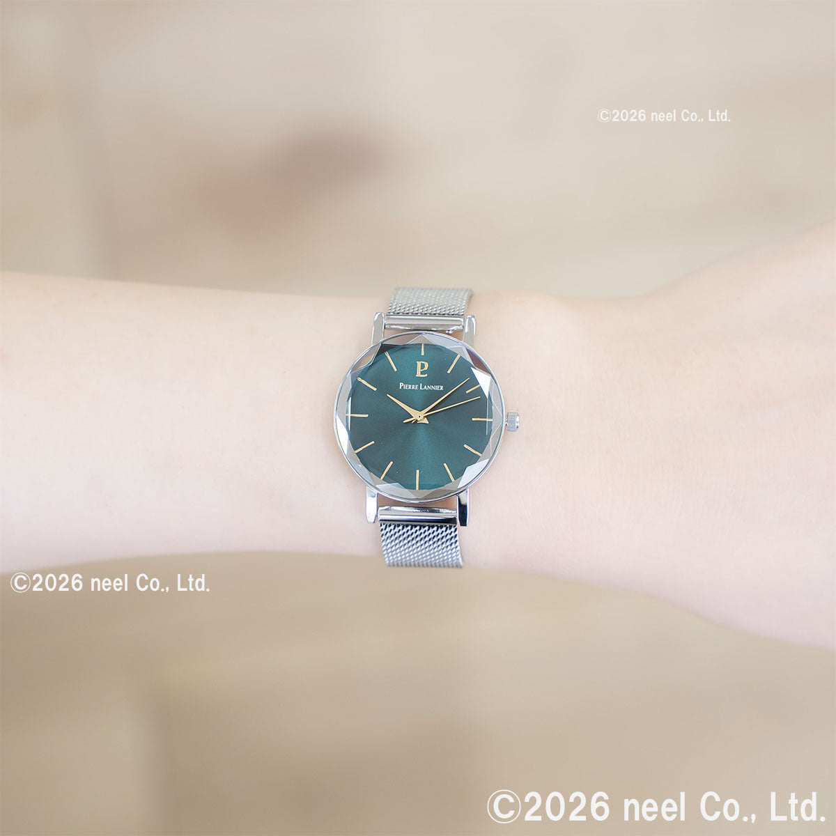 ピエールラニエ PIERRE LANNIER レディース 腕時計 クオーツ マルチプル MULTIPLES 30mm P009M671 ラウンド メッシュベルト シルバー グリーン