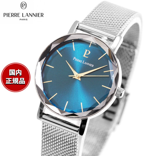 ピエールラニエ PIERRE LANNIER レディース 腕時計 クオーツ マルチプル MULTIPLES 30mm P009M671 ラウンド メッシュベルト シルバー グリーン