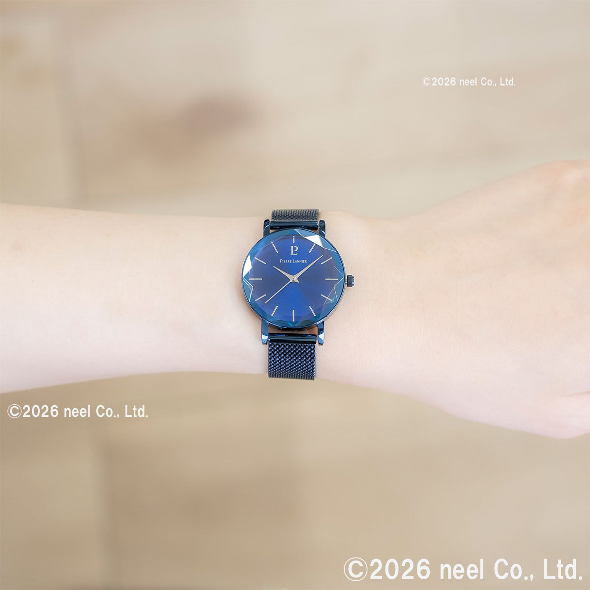 ピエールラニエ PIERRE LANNIER レディース 腕時計 クオーツ マルチプル MULTIPLES 30mm P010P968 ラウンド メッシュベルト ネイビー