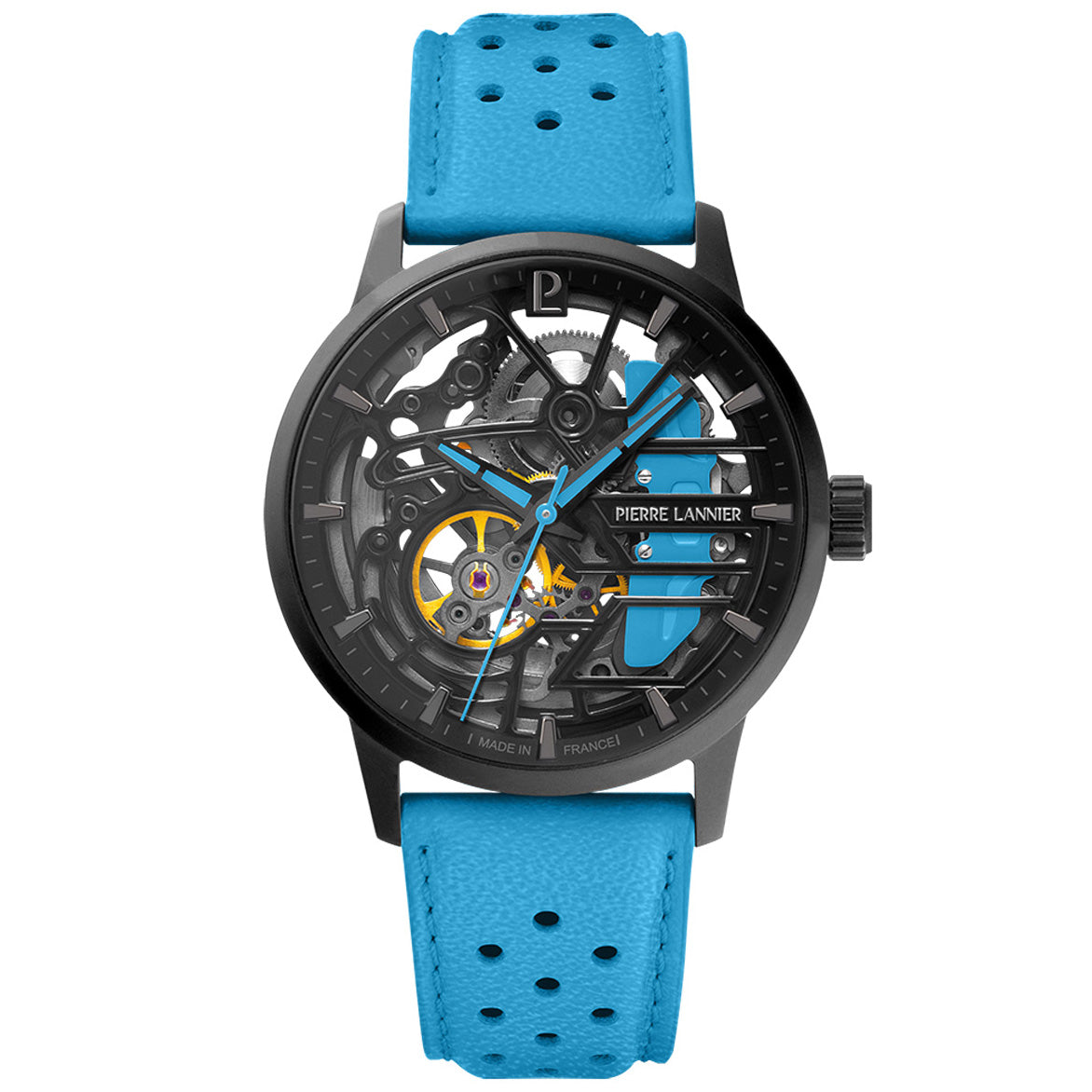 ピエールラニエ PIERRE LANNIER メンズ レディース 腕時計 自動巻き パドック PADDOCK 39mm P145G866 ラウンド 革ベルト ブルー