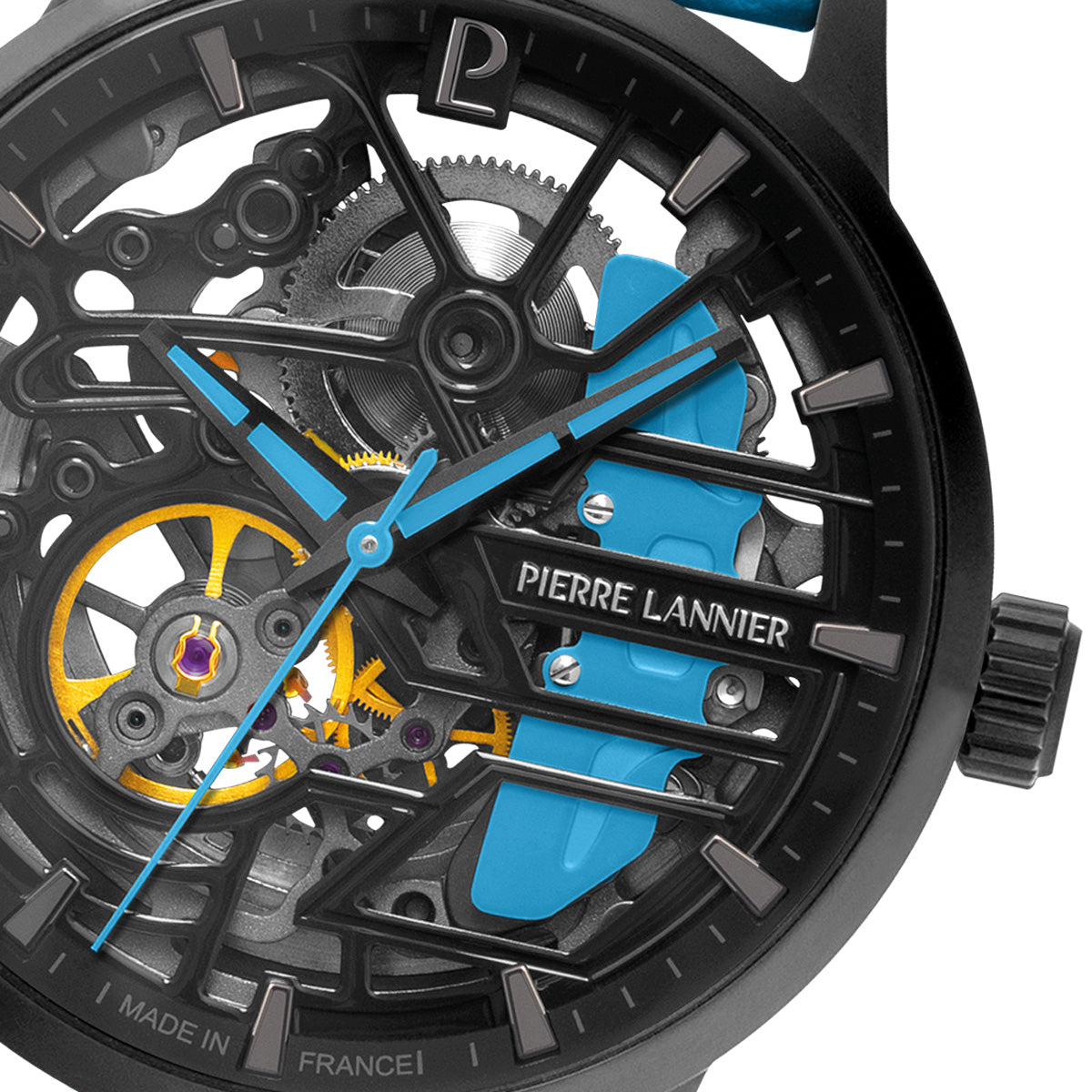 ピエールラニエ PIERRE LANNIER メンズ レディース 腕時計 自動巻き パドック PADDOCK 39mm P145G866 ラウンド 革ベルト ブルー