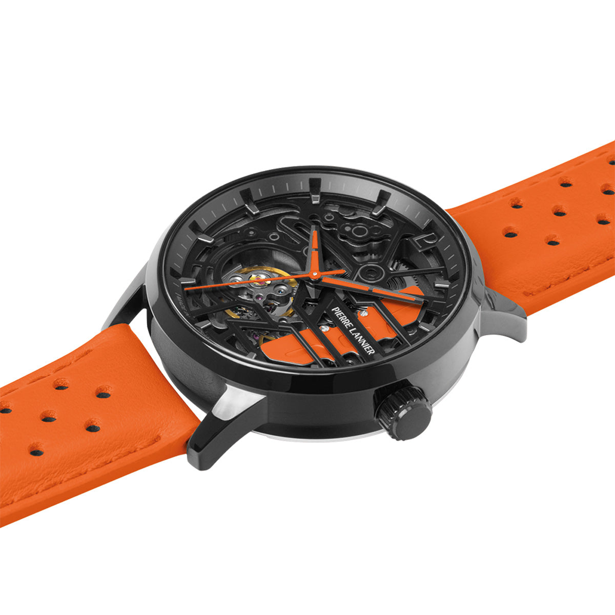 ピエールラニエ PIERRE LANNIER メンズ レディース 腕時計 自動巻き パドック PADDOCK 39mm P145G899 ラウンド 革ベルト オレンジ