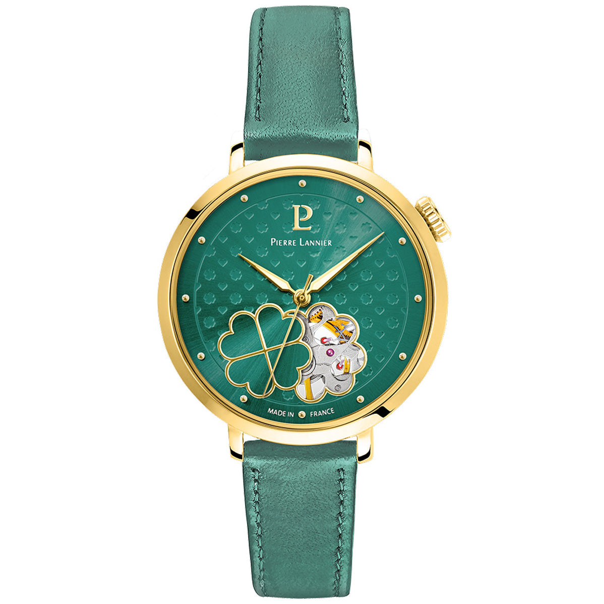 ピエールラニエ PIERRE LANNIER レディース 腕時計 自動巻き エスペランサ ESPERANCE 35mm P147K577 ラウンド 革ベルト グリーン