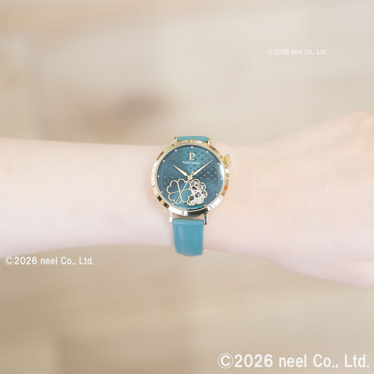 ピエールラニエ PIERRE LANNIER レディース 腕時計 自動巻き エスペランサ ESPERANCE 35mm P147K577 ラウンド 革ベルト グリーン【60回分割手数料無料！】