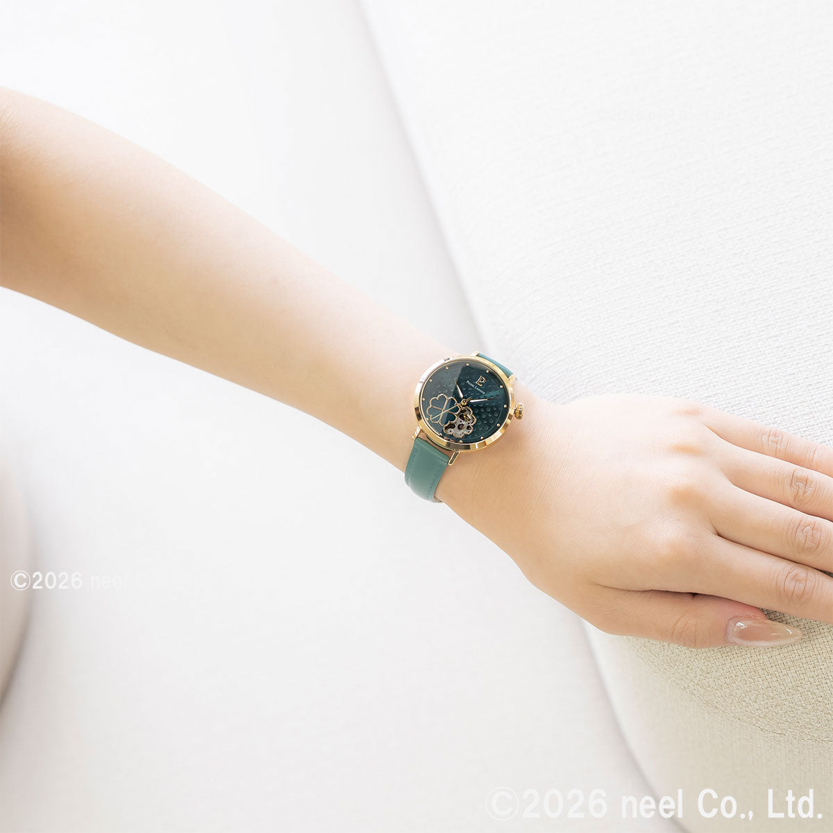 ピエールラニエ PIERRE LANNIER レディース 腕時計 自動巻き エスペランサ ESPERANCE 35mm P147K577 ラウンド 革ベルト グリーン【60回分割手数料無料！】