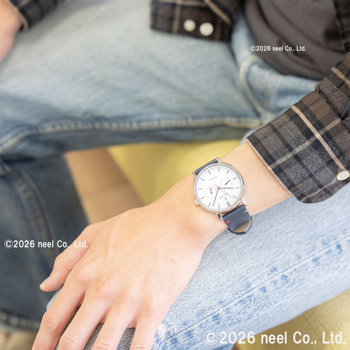 ピエールラニエ PIERRE LANNIER メンズ 腕時計 マルチファンクション エッセンシャル ESSENTIAL 40.5mm P206J106 ラウンド 革ベルト トリコロール ホワイト【60回分割手数料無料！】